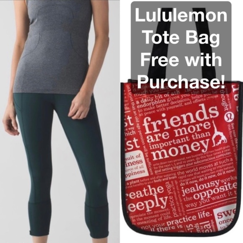 Lululemon Rebel Runner Crop 8 Dark Fuel Forage Teal UNIQUE COLOR - Size 8